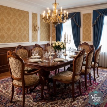 طاولة طعام مصنوعه من خشب الزان الطبيعي كلاسيك ستايل بحجم 200cm قابله لتمدد الي -250cm-8624