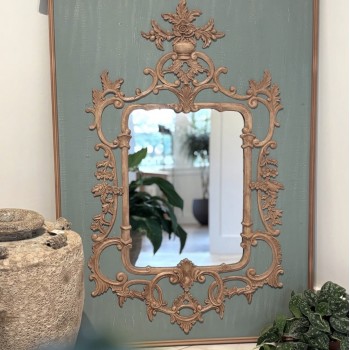 لوحة مرايا من الخشب الطبيعي حفر يدوي L9771