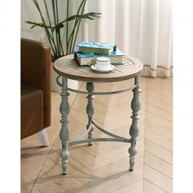 طاوله جانبيه مشغوله يدويا من المعدن والخشب الطبيعي 9594 طاوله جانبيه مشغوله يدويا من المعدن والخشب الطبيعي 9594