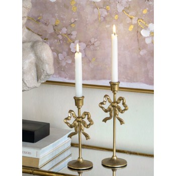 طقم شمعدانات حبتين مصنوع من المعدن المشغول فنتيج ستايل 8046