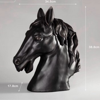 تحفة خيل سيراميك فايبر اسود فاخره