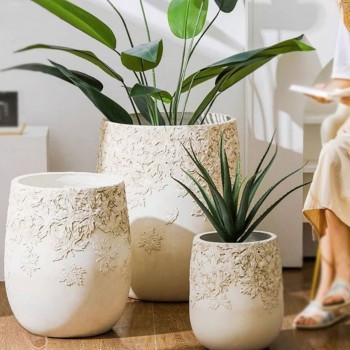 طقم مركن نباتات بتصميم أوربي أنيق 3 قطع بأحجام مختلفه 7087