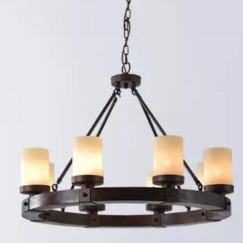 ثريا من خشب الزان والمعدن 8 لمبات - L90012