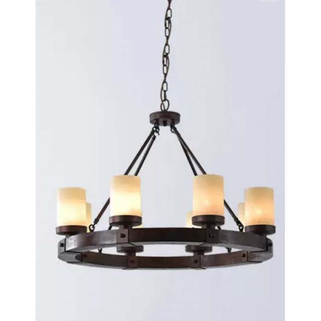 ثريا من خشب الزان والمعدن 8 لمبات - L90012