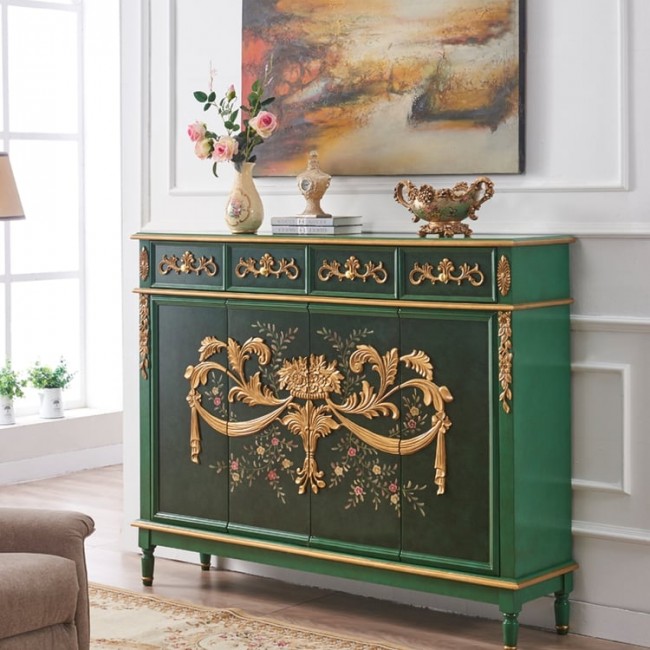 كونسول مصنوع من الخشب الطبيعي كلاسيك حفر 8190