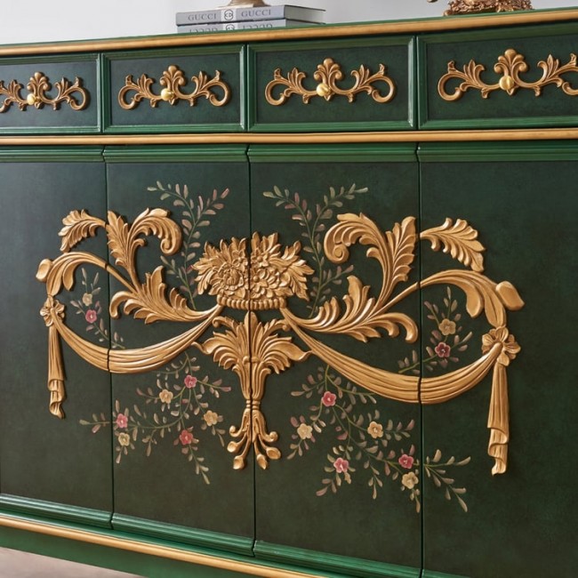 كونسول مصنوع من الخشب الطبيعي كلاسيك حفر 8190