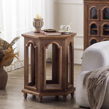 طاوله جانبيه من الخشب الطبيعي كلاسيك 8836