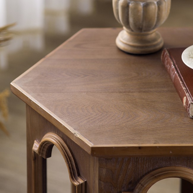 طاولة وسط من الخشب الطبيعي كلاسيك 8837