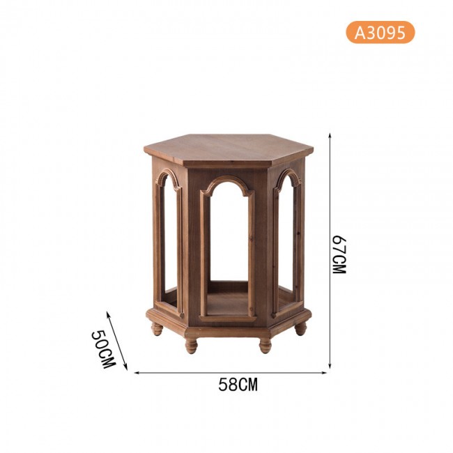 طاوله جانبيه من الخشب الطبيعي كلاسيك 8836