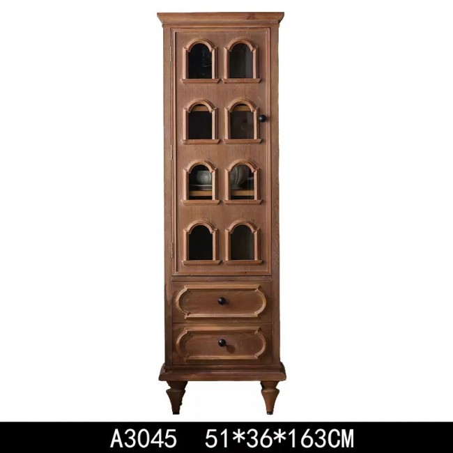 كونسول خشب طبيعي مطعّم بالزجاج فنتج ستايل 8778