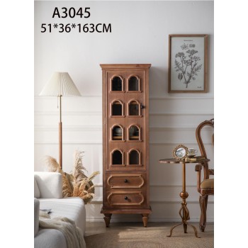 كونسول خشب طبيعي مطعّم بالزجاج فنتج ستايل 8778