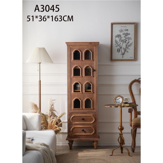 كونسول خشب طبيعي مطعّم بالزجاج فنتج ستايل 8778