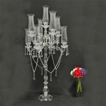 شمعدان ملكي كريستال  زجاج فاخر 9 اذرع ارتفاع 124cm -L4952