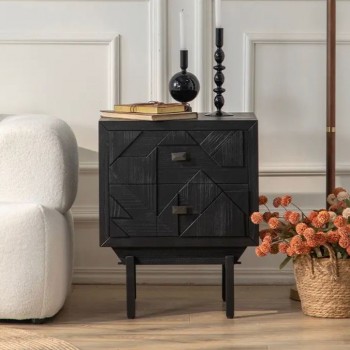 طاوله جانبيه  حديثه خشب طبيعي -L4698