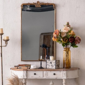 مرايا جداري مدرن  باطار معدني مذهب -4690