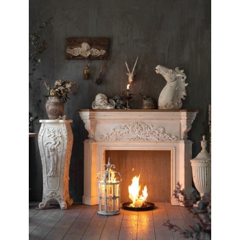 كونسول مدفأه خشب شابي شيك ستايل1-L4786