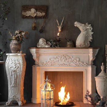 كونسول مدفأه خشب شابي شيك ستايل1-L4786