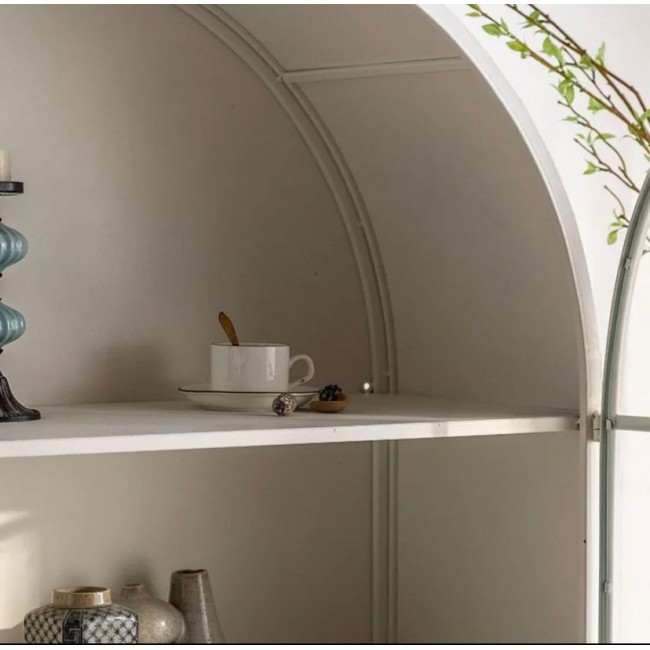 كونسول جداري بتصميم فرنسي حديث انيق باب زجاج مقوس حديد -L4725