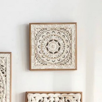 ديكور جداري منزلي خشبي منحوت يدويا --L4814-11