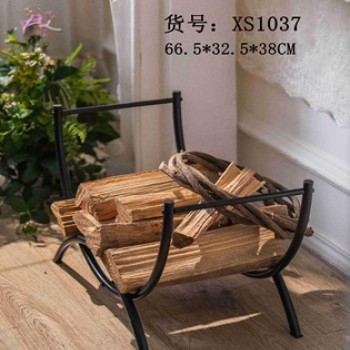 حامل حطب معدن اسود بتصميم مودرن -L4805 حامل حطب معدن اسود بتصميم مودرن -L4805