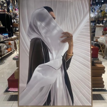 لوحه جداري مطبوع كانفس  اطار  خشب مذهب -4633