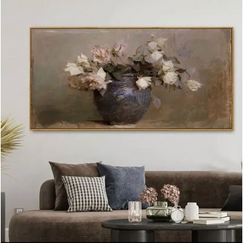 لوحه جداري مطبوع كانفس اطار خشب مذهب-L4616