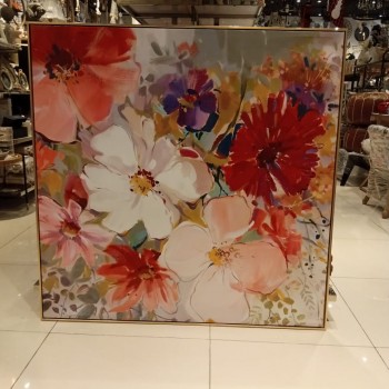 لوحه جداري مطبوع كا نفس اطار ذهبي خشبي -L4598