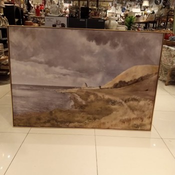 لوحه جداري مطبوع كانفس اطار خشب ذهبي-L4620