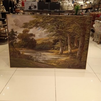 لوحه جداري مطبوع كا نفس اطار ذهبي خشبي-L4640