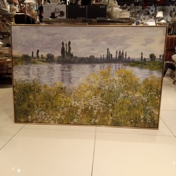 حه جداري مطبوع كا نفس اطار ذهبي خشبي -L4629