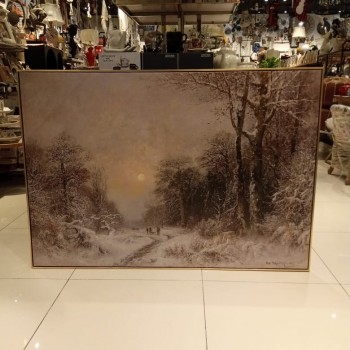 لوحه جداري مطبوع كانفس اطار خشب ذهبي-L4613