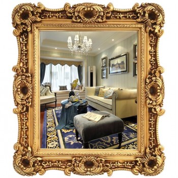 مرايا جداري بتصميم كلاسيك اطار ذهبي معدن -L4575