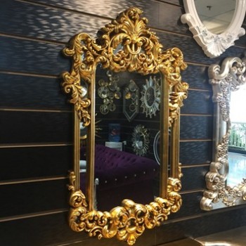 مرايا جداري بنمط ملكي فاخر اطار ذهبي معدن -L4573 مرايا جداري بنمط ملكي فاخر اطار ذهبي معدن -L4573