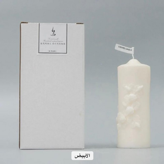شمعه من مادة الصويا بطابع الورد متوفر اللو ن الابيض -3590 شمعه من مادة الصويا بطابع الورد متوفر اللو ن الابيض -3590