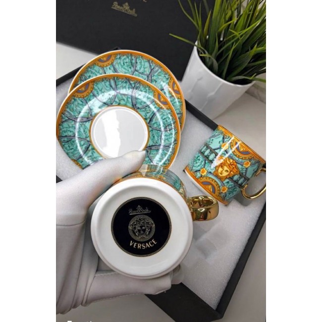 طقم كوبين شاي بمقبض ذهبي وصحنين براند فرزاشي مكون 4قطع -66-4108 طقم كوبين شاي بمقبض ذهبي وصحنين براند فرزاشي مكون 4قطع -66-4108