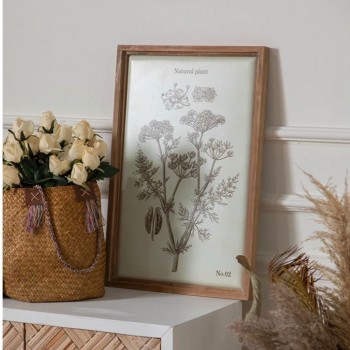 لوحه معدنيه بتصميم ريفي باطار خشبي -2-L3990