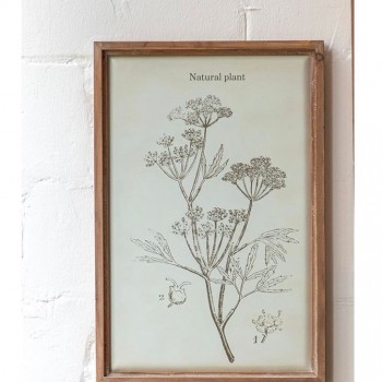 لوحه معدنيه بتصميم ريفي باطار خشبي -1-L3990