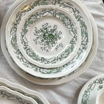 صحن سيراميك فاخر بتصميم فينتج مثالي لطاولة الطعام متوفر 3 احجام -5118