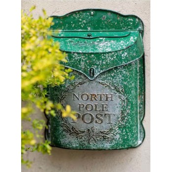 صندوق بريد معدن معتق بتصميم ريفي شابي شيك مثالي للحديقه -25413