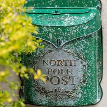 صندوق بريد معدن معتق بتصميم ريفي شابي شيك مثالي للحديقه -25413