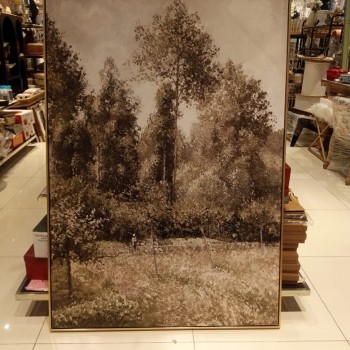 لوحه جداري مطبوع كانفس اطار خشب ذهبي-L4615