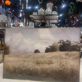 لوحه جداري مطبوع كانفس اطار خشب ذهبي-4621