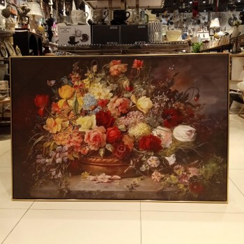 لوحه جداري مطبوع كانفس اطار خشب ذهبي -L4625