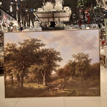 لوحه جداري مطبوع كانفس اطار خشب ذهبي-L4611