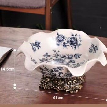 صحن  تقديم للفواكه قاعده من سراميك بتصميم اوربي -5035