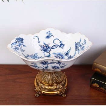 صحن  تقديم للفواكه  سيراميك بقاعده بتصميم اوربي حديث-5022