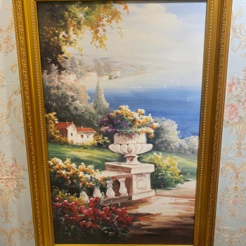 لوحه جداري  كالنفس باطار خشب ذهبي -6658