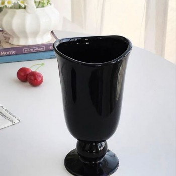 فازه زجاج اسود مثالي لديكور المنزل -6961 فازه زجاج اسود مثالي لديكور المنزل -6961