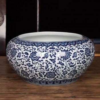 فازه سيراميك فاخره بنقوش زرفاء بنصميم اوربي -6947 فازه سيراميك فاخره بنقوش زرفاء بنصميم اوربي -6947