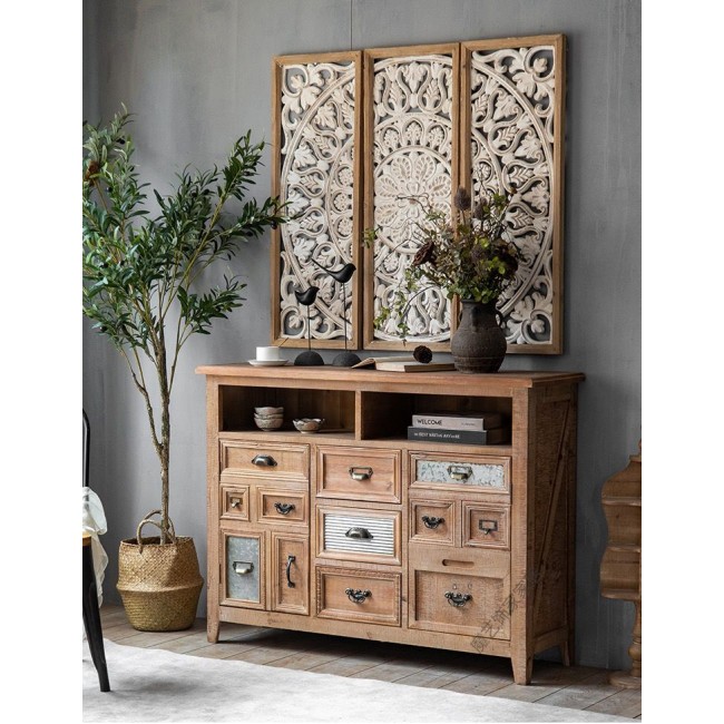 كونسول جداري خشب طبيعي مثالي لغرفة المعيشه -23214